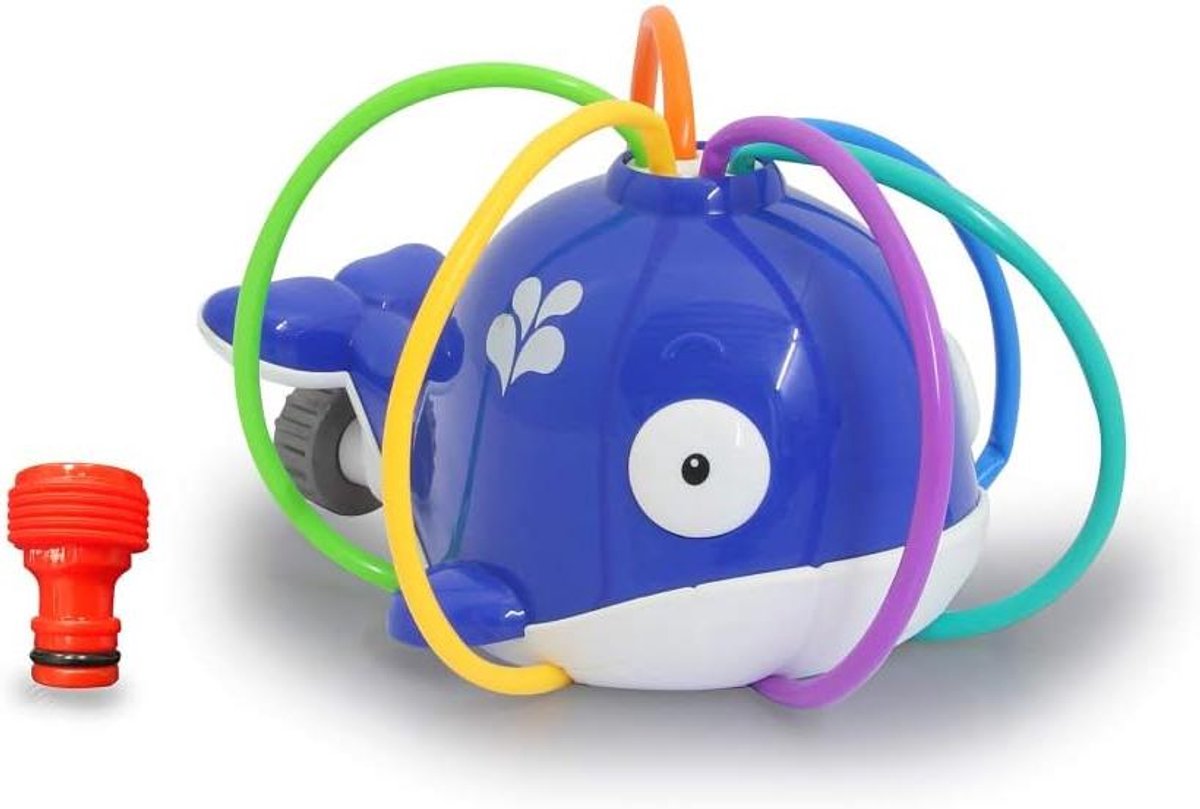 Watersproeier Walvis - Tuinsproeier Kinderen - Buiten Spelen - Draaiende Slangen - 19 cm - Blauw