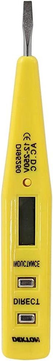 Digitale Spanningstester - AC DC - Elektra Controleren - Digitaal Display - 12-250V - Geel