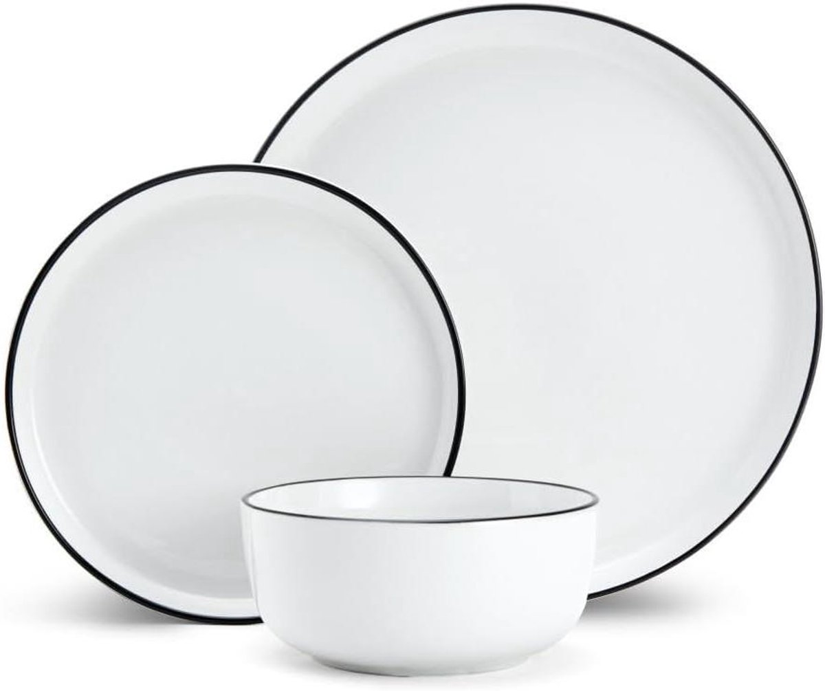 Serviesset Porselein - Dinerservies Set - Dagelijks Gebruik - Vaatwasmachinebestendig - 12 Delig - Wit