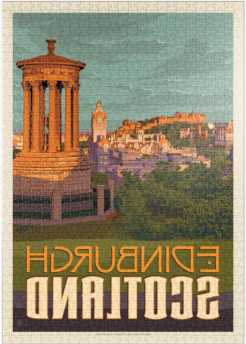 Legpuzzel Schotland - Vintage Poster - Ontspanning Thuis - Hoge Resolutie Print - 1000 Stukjes - Meerdere Kleuren