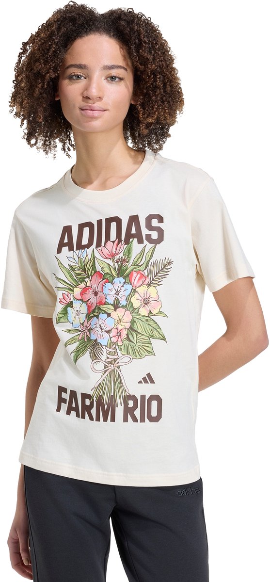 Adidas Sportswear Adidas X Farm Rio Graphic T-Shirt Dames Beige