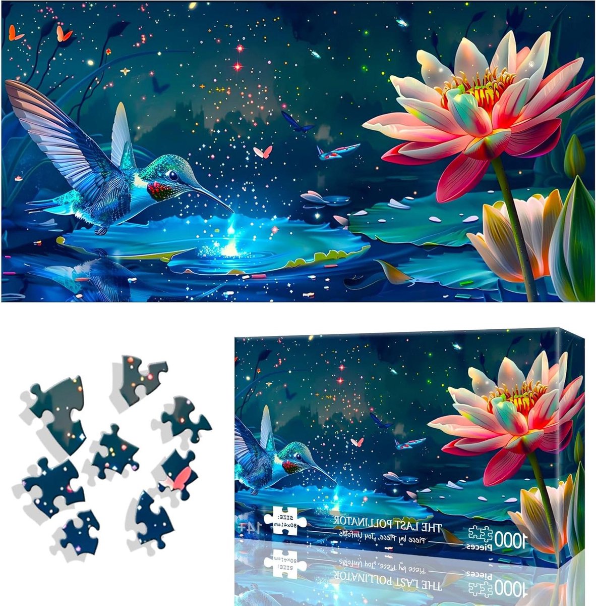 Puzzel 1000 Stukjes - Volwassen Puzzel Bloem Puzzel - Ontspannende Hobby - Onregelmatige Stukjes - 80 x 40 cm - Multicolor
