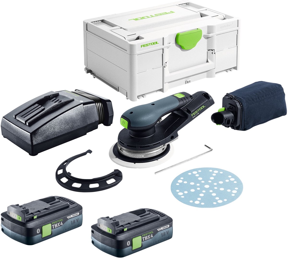 Festool ETSC 2 150-Basic accu-excentrische schuurmachine 18 V 150 mm borstelloos + 2x accu 4,0 Ah + oplader + Systainer