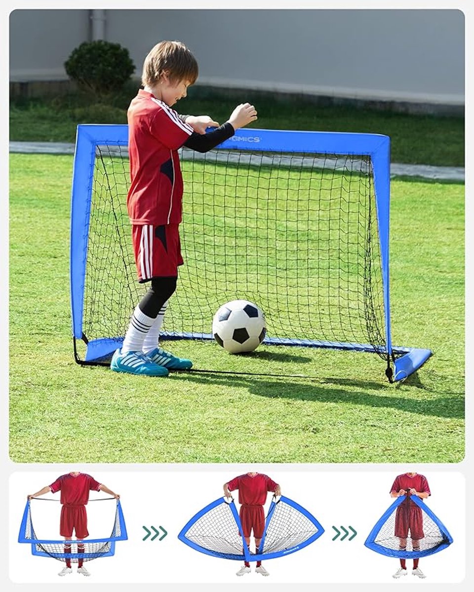 LeeuwenChoice® Voetbaldoel Set - Set van 2 - Opvouwbaar & Draagbaar - Inclusief Draagtas voor Kinderen