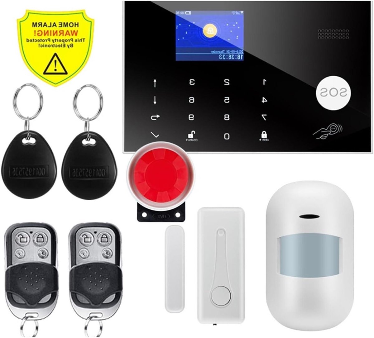 Huis Alarmsysteem - Slimme Beveiliging - Inbraak Voorkomen - Wifi GSM Ondersteuning - 23 x 13 x 13 cm - Zwart
