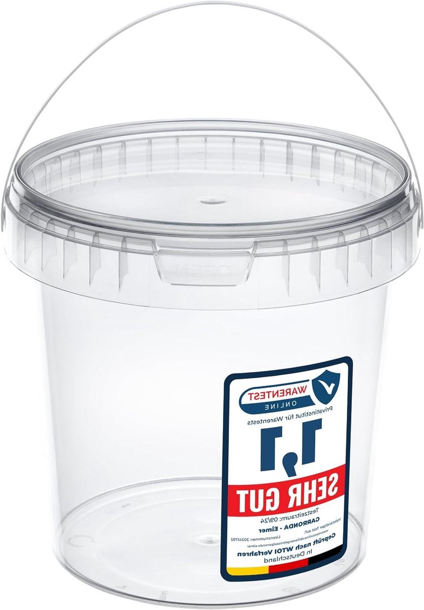 Emmer met deksel - Opbergbak - Voedsel bewaren - Lekvrije opslag - 1 Liter - Transparant