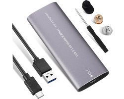 Externe Harde Schijf - Compacte SSD - Snelle Gegevensoverdracht - Dubbel Protocol - 11.5 cm - Zilver