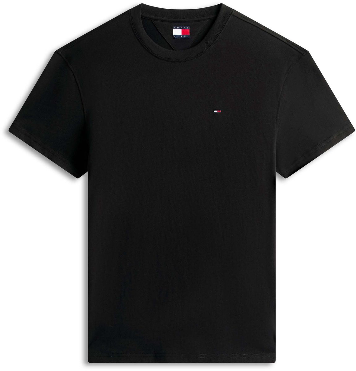 Tommy Jeans Tjm Reg Sflag Ss Tee T-Shirt Fashion Wear Volwassen Zwart
