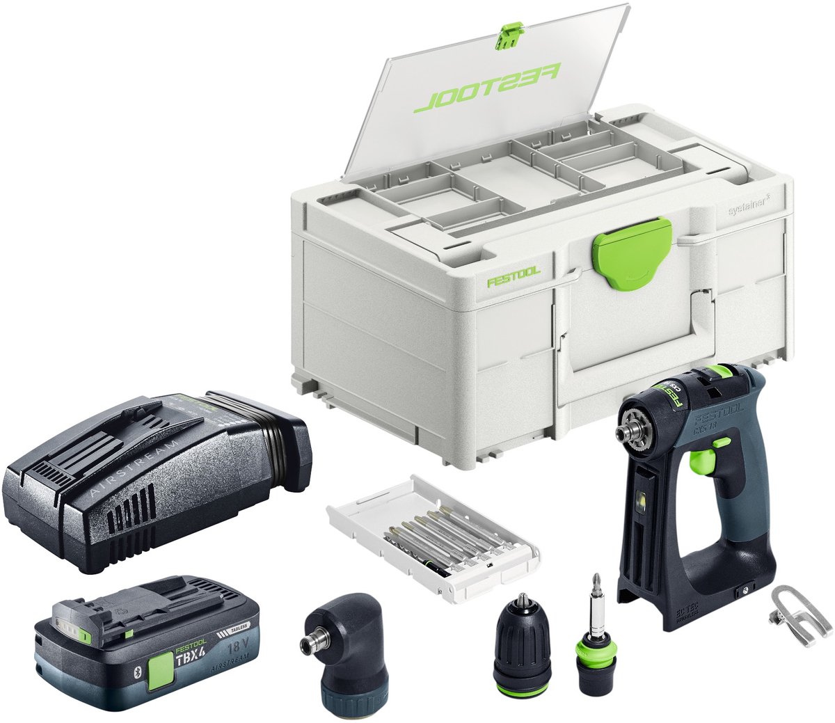 Festool CXS 18-Basic-Set accuboormachine 18 V 40 Nm borstelloos + 1x accu 4,0 Ah + snellader + Systainer