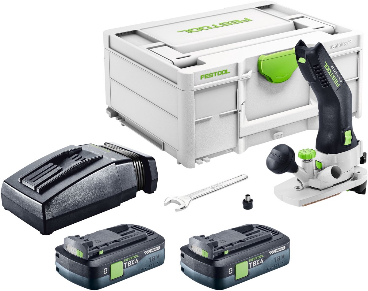 Festool MFKC 700 KA EB-Basic accu-module kantfrees 18 V 8 mm borstelloos + 2x accu 4,0 Ah + oplader + Systainer