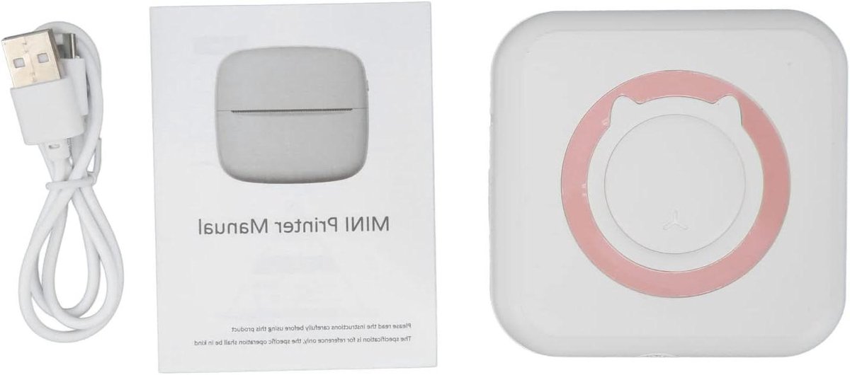 Mini Pocket Printer - Draagbare Labelprinter - Notities Printen - Inktloze Thermische Technologie - 8.2 x 8.2 x 3.9 cm