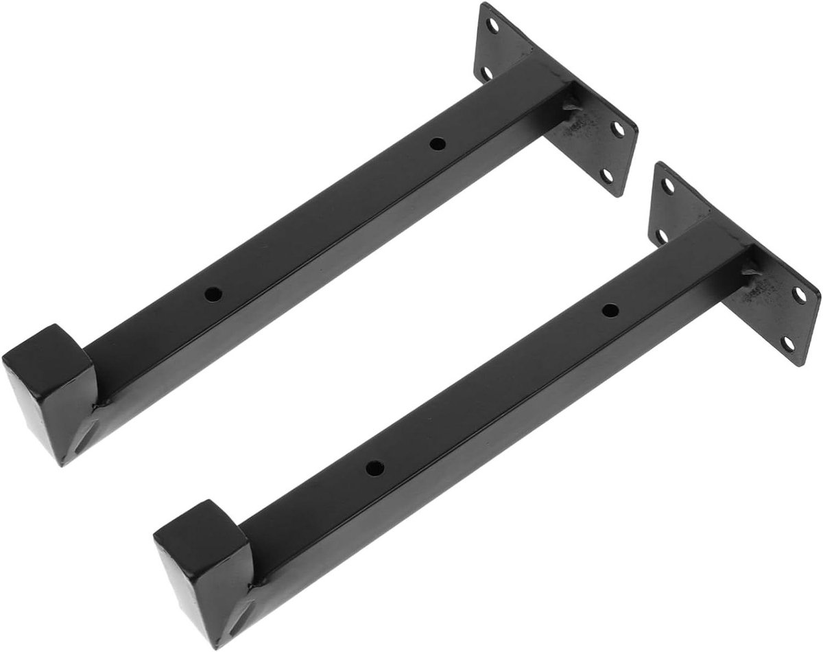 Wandplank Steunen - Plankdragers Beugels - Zelf Zwevende Planken - Duurzaam Corrosiebestendig Ijzer - 22.5X8X4CM - Zwart