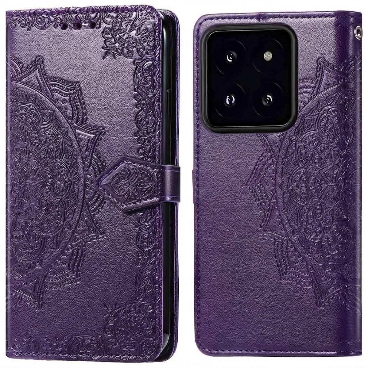imoshion Hoesje - Geschikt voor Xiaomi 14T Pro - Mandala Bookcase - Paars