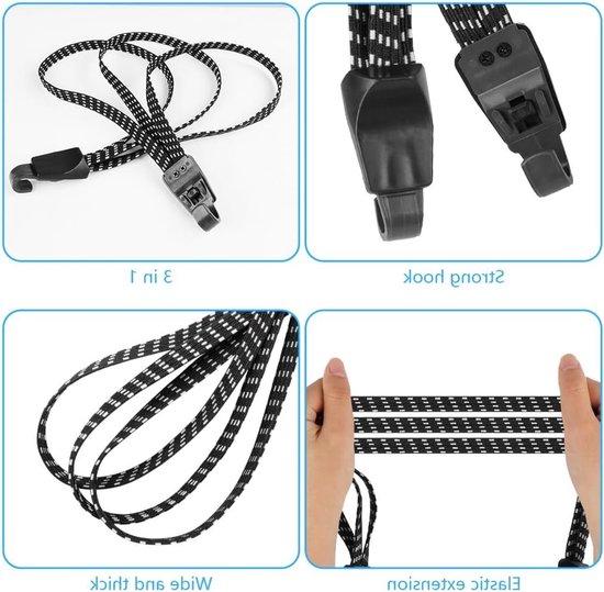 Elastische Fietsbagagebanden - 4 Stuks voor Fiets en Motorfiets — afbeelding 4