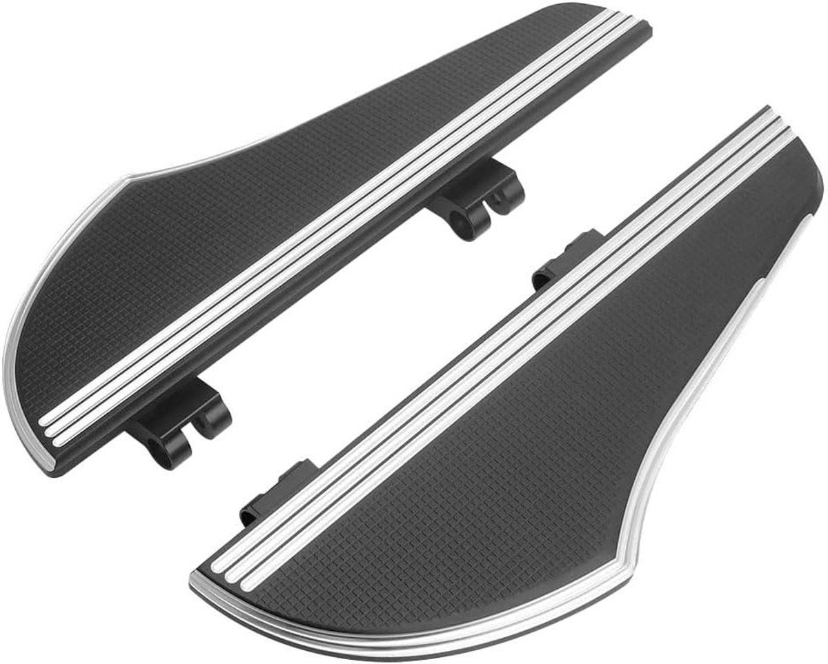Motorfiets Vloerplanken - Voetsteunen Motor - Comfortabel Rijden - Uitgerekt Ontwerp - 415 x 130 mm - Zwart Zilver