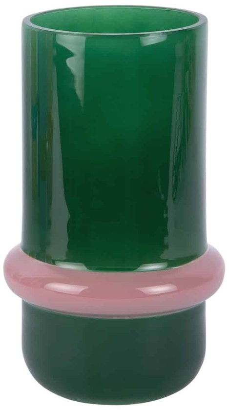 Present Time Vase Animado Anillo Medium - Vert - 13.5x13.5x22cm - Verre - Vase à fleurs - Décoration d’intérieur - Vase décoratif pour salon ou chambre à coucher