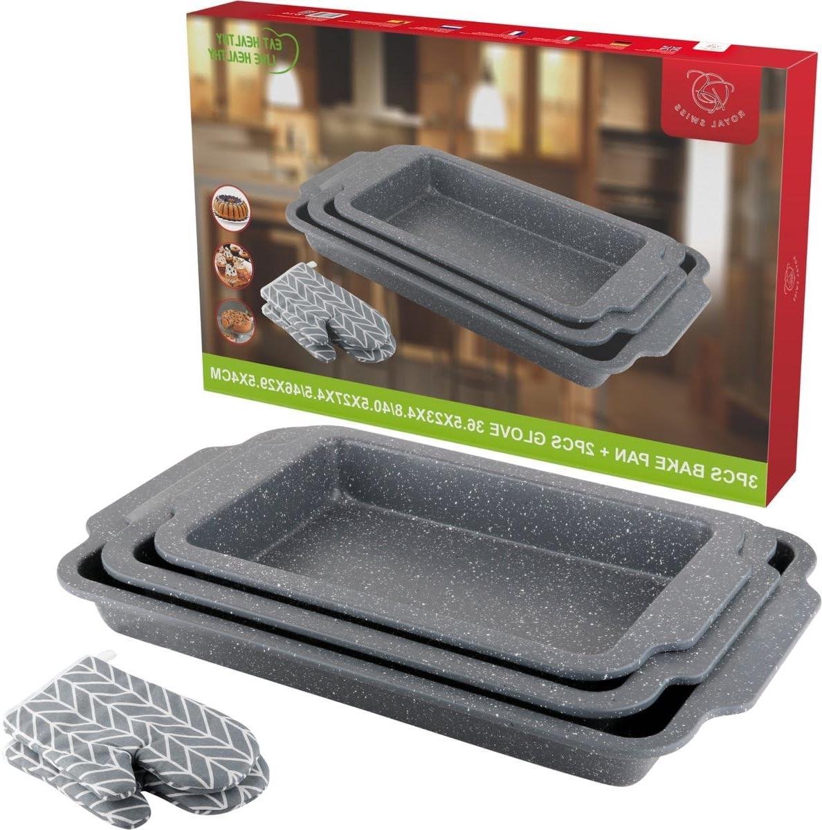 Bakplaat Set - Bakplaten Oven - Koekjes Bakken - Antiaanbaklaag - 36 40 46 cm - Grijs