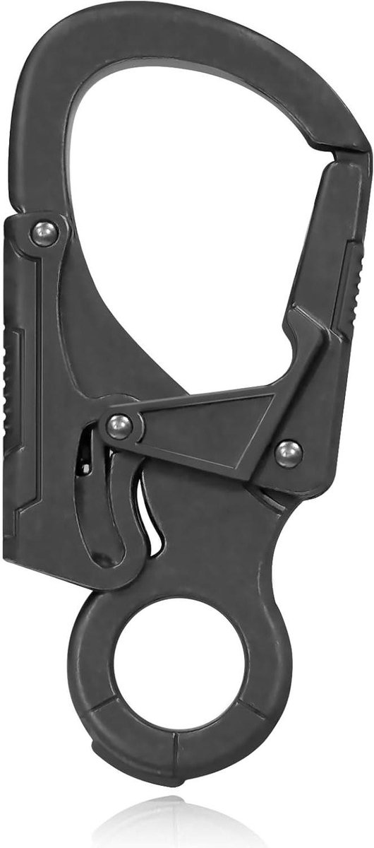 Spierkarabijnhaak - Sleutelhanger clip - Outdoor activiteiten - Dubbel anti-verkeerd vergrendelend - 7.9L x 3.6B cm - Gunmetal