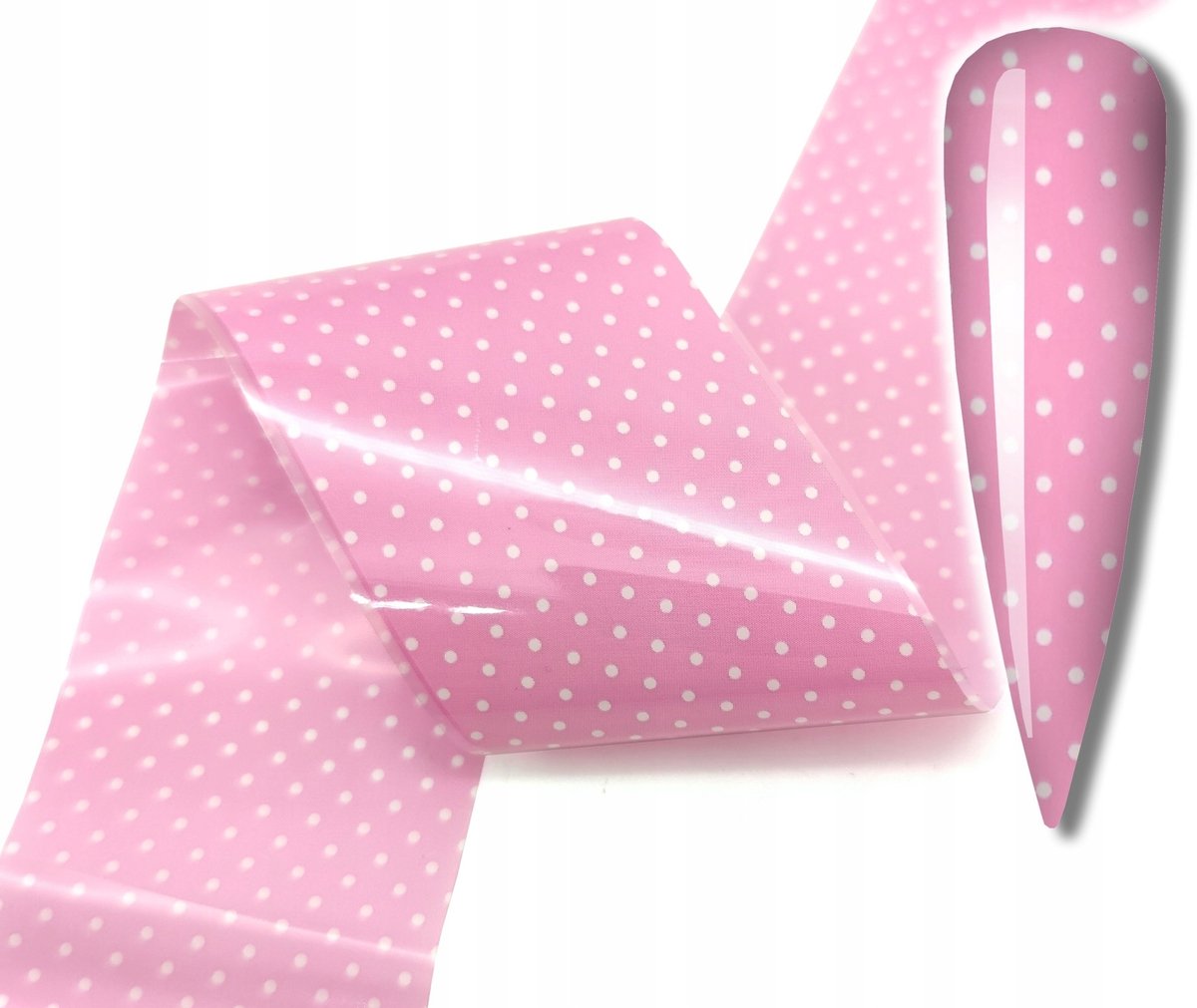 Frezarkowo Folie - Nageldecoratie - 100x4cm - Kropjes - Roze;Wit