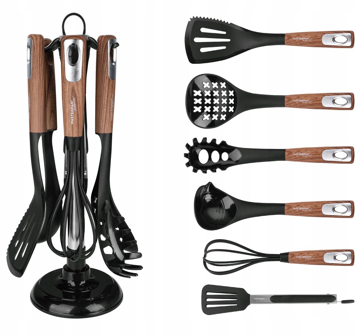 Masterpan Serie - Nylon Keukentoolset - 7-delig - Soft Touch - Grijs