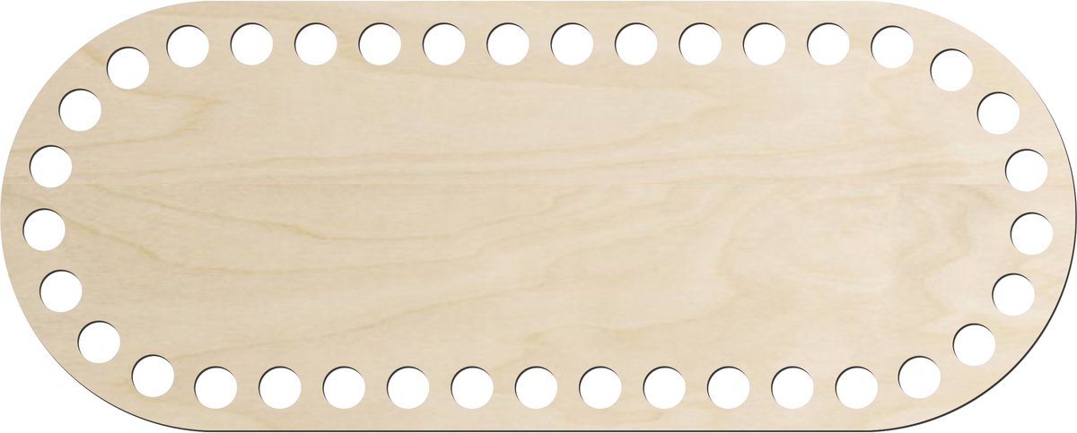 SMX Design Basis voor Mand - Hout - Ovaal - 25x10cm