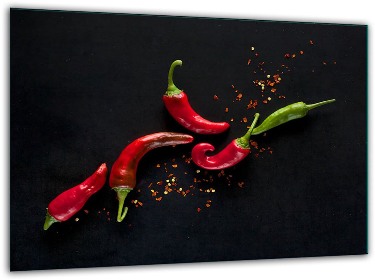 TMK ArtDeko Glas Serie - Geharde Snijplank - 30x22 cm - Chilli