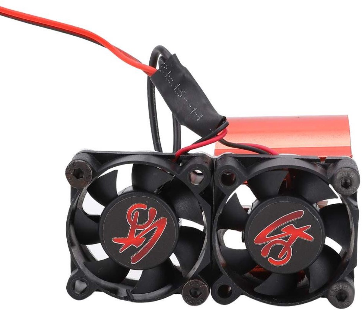 RC Motor Koeler - Motor Ventilator - Motor Koelen - Dubbele Ventilator - 60mm - Rood