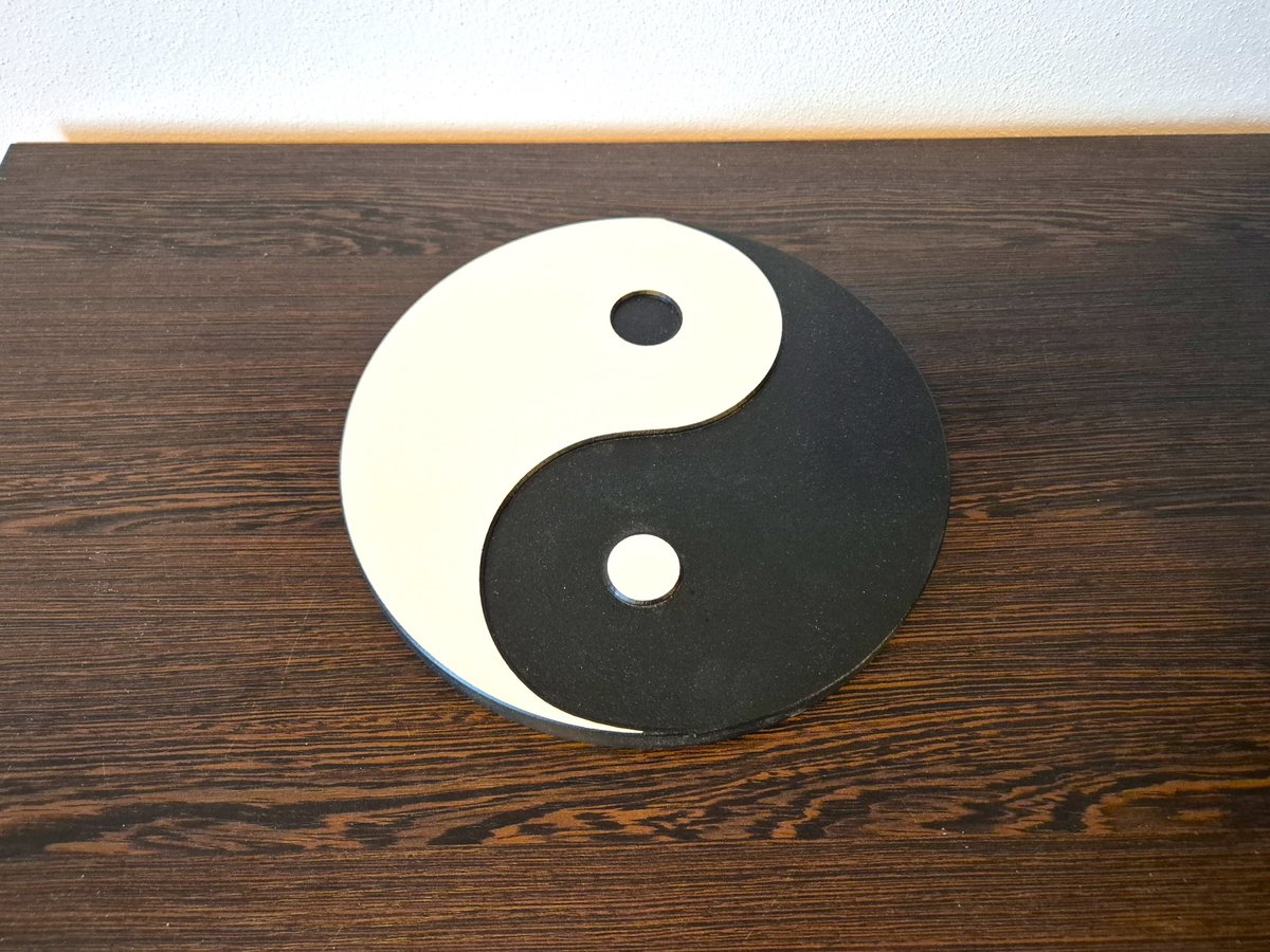 Moliland Serie - Yin Yang Decoratie - MDF Symbool - 25 cm - Zwart-wit