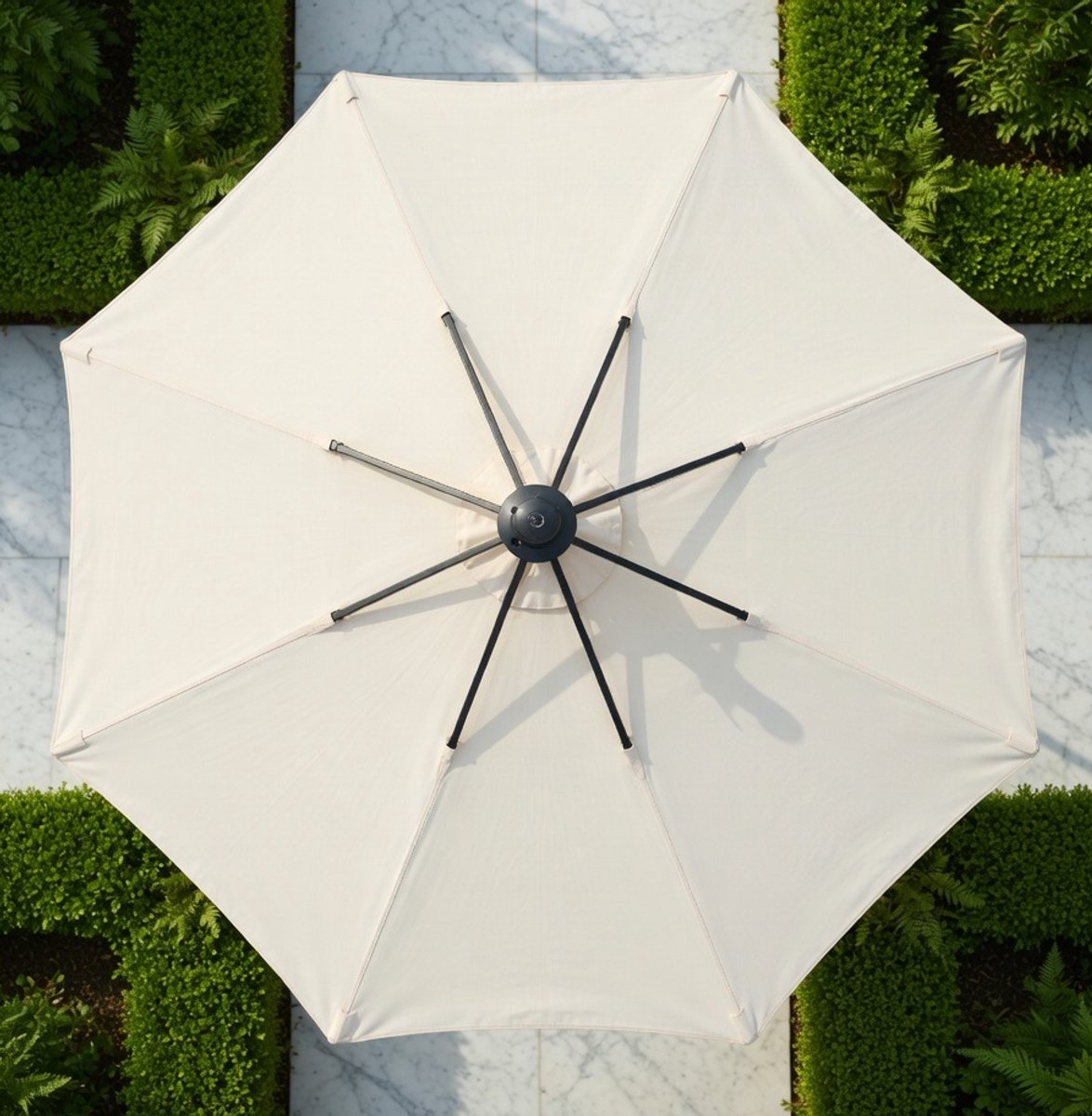 Luxe Tuinparasol 300 cm Rond met Zwenkmechanisme & UV50+ Bescherming – Waterafstotend – Aluminium Frame – Grote Zonwering voor Tuin, Balkon en Terras – Naturel | MedaHomeStore