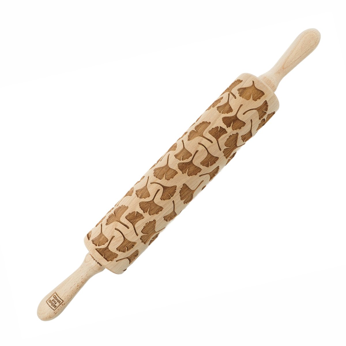 MoodForWood Ginko - Deegroller - Grawerowany - 43 cm - Handgrepen