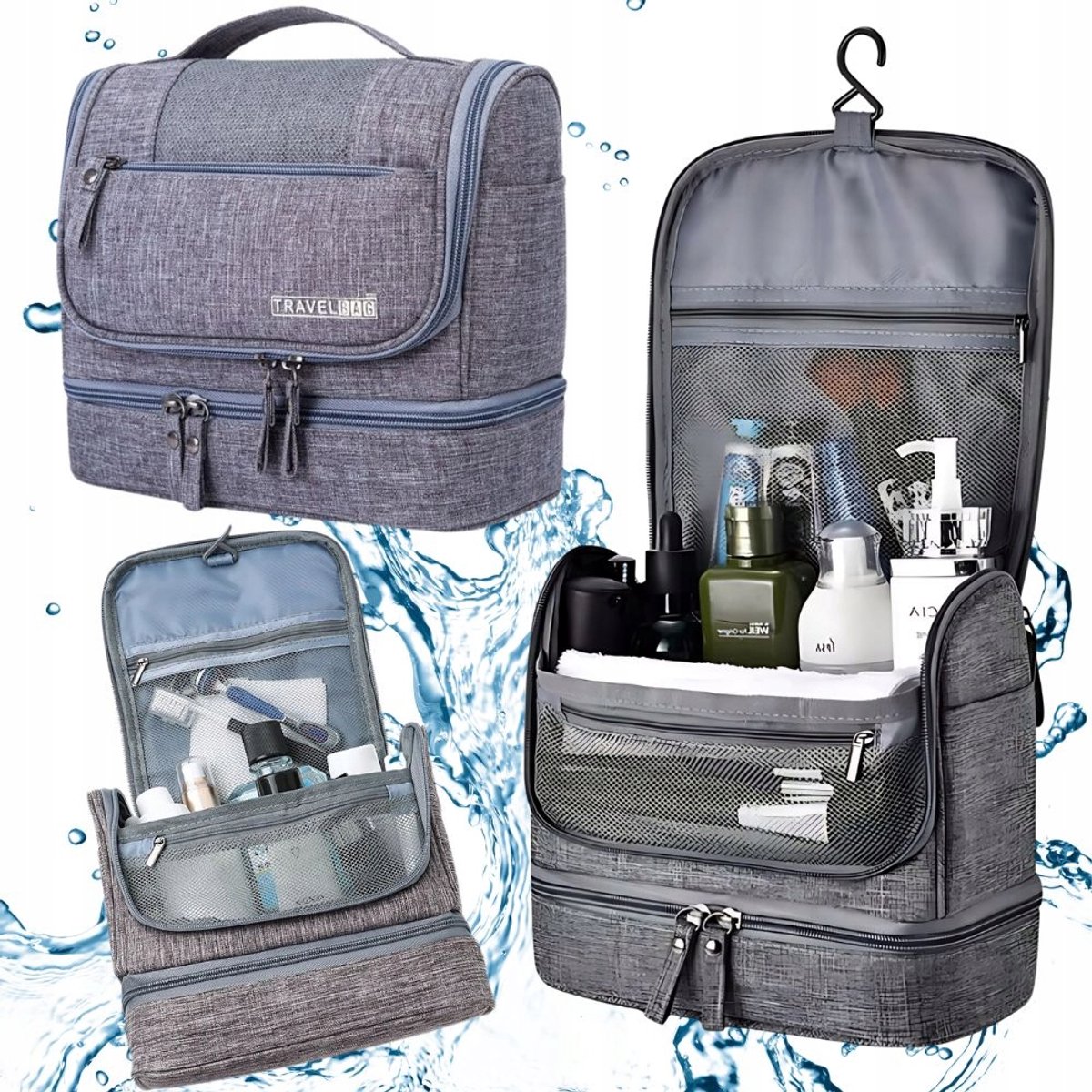Hangzhou A Link Star Technology Co. Limited - Toilettas - Waterdicht - Grijs - Grote Capaciteit - Unisex