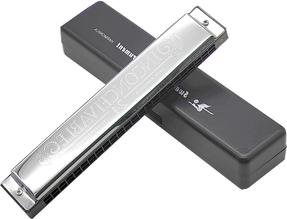 Polyfone Harmonica - Tremolo Mondharmonica - Muziek Maken - 24 Gaten - 18.49 x 3.99 x 3 cm - F#