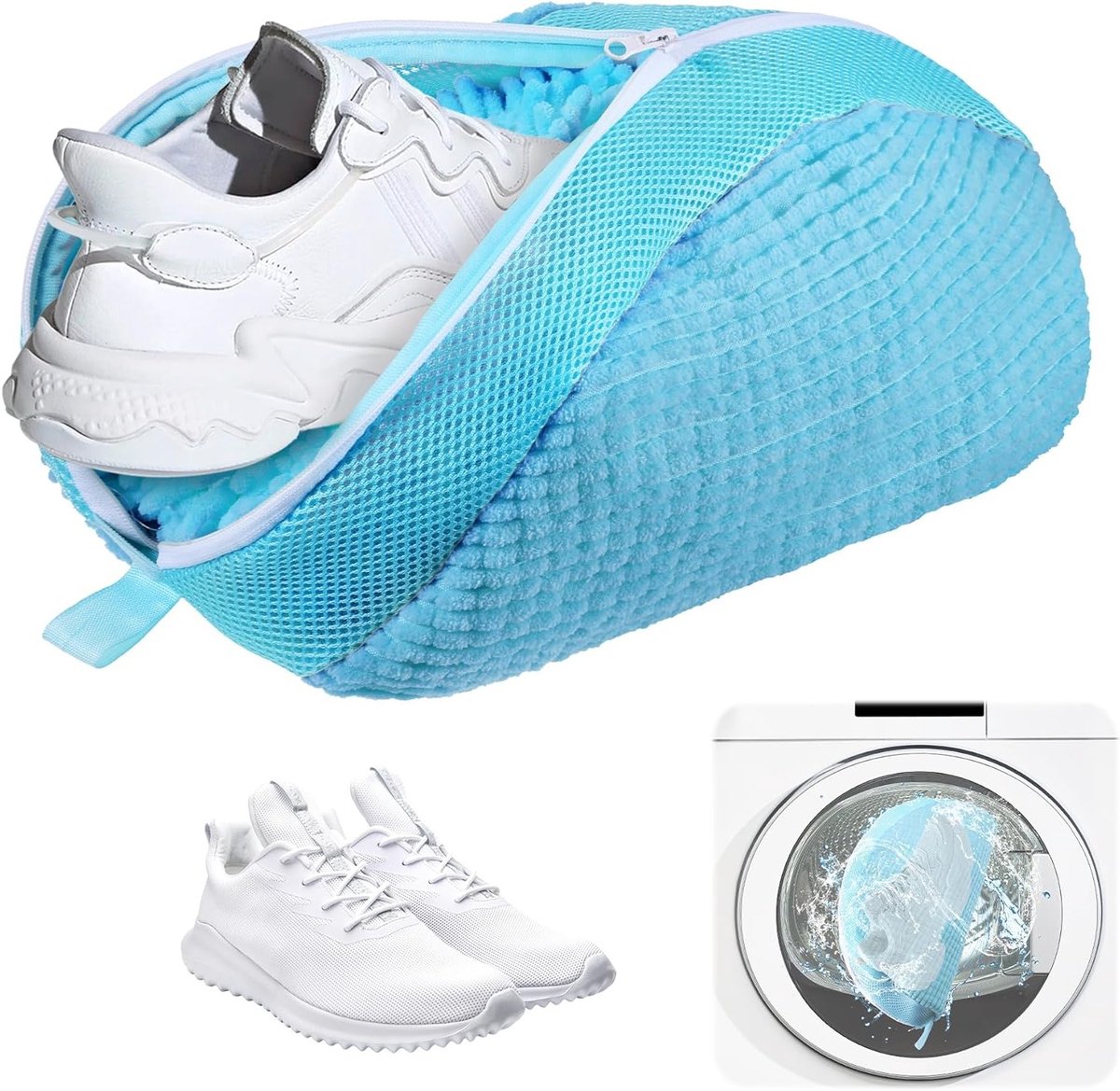 Waszak voor Schoenen - Lichtgewicht en Draagbaar, Herbruikbare Wasnet voor Sneakers en Sportschoenen, 39 x 25 x 9 cm, Ideaal voor Wasmachine en Bescherming tegen Vervorming