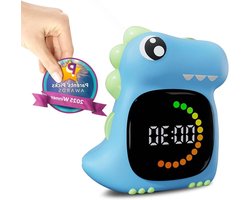 Kids Visual Timer, Quiet Visual Timer for Classroom, Home, School, Time Out and LCD Digital Visual Timer for Toddler, Blue Dinosaur Shape