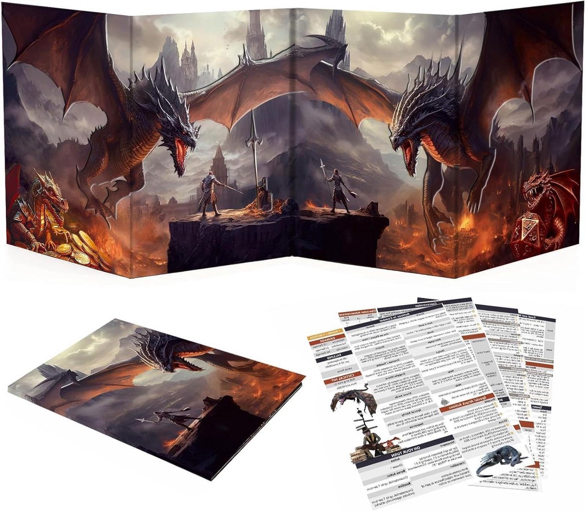 Haxtec DND DM-scherm, masterscherm, compatibel met Dungeons and Dragons, bordspellen Masters, TTRPG-accessoires, DND-geschenken voor DM Dungeons Masters