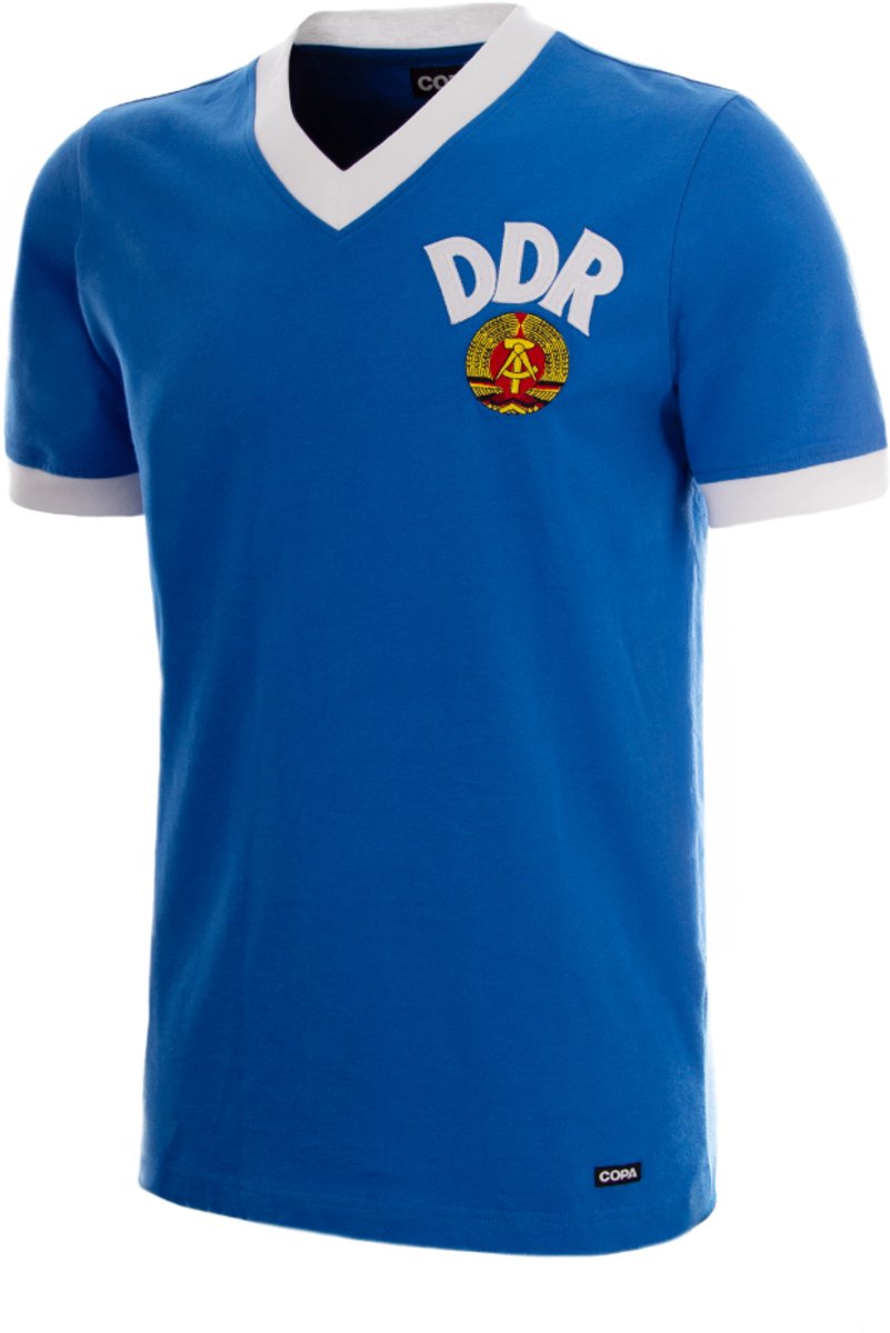 COPA Football - DDR WK 1974 - Retro voetbalshirt - Heren - XS - Blauw