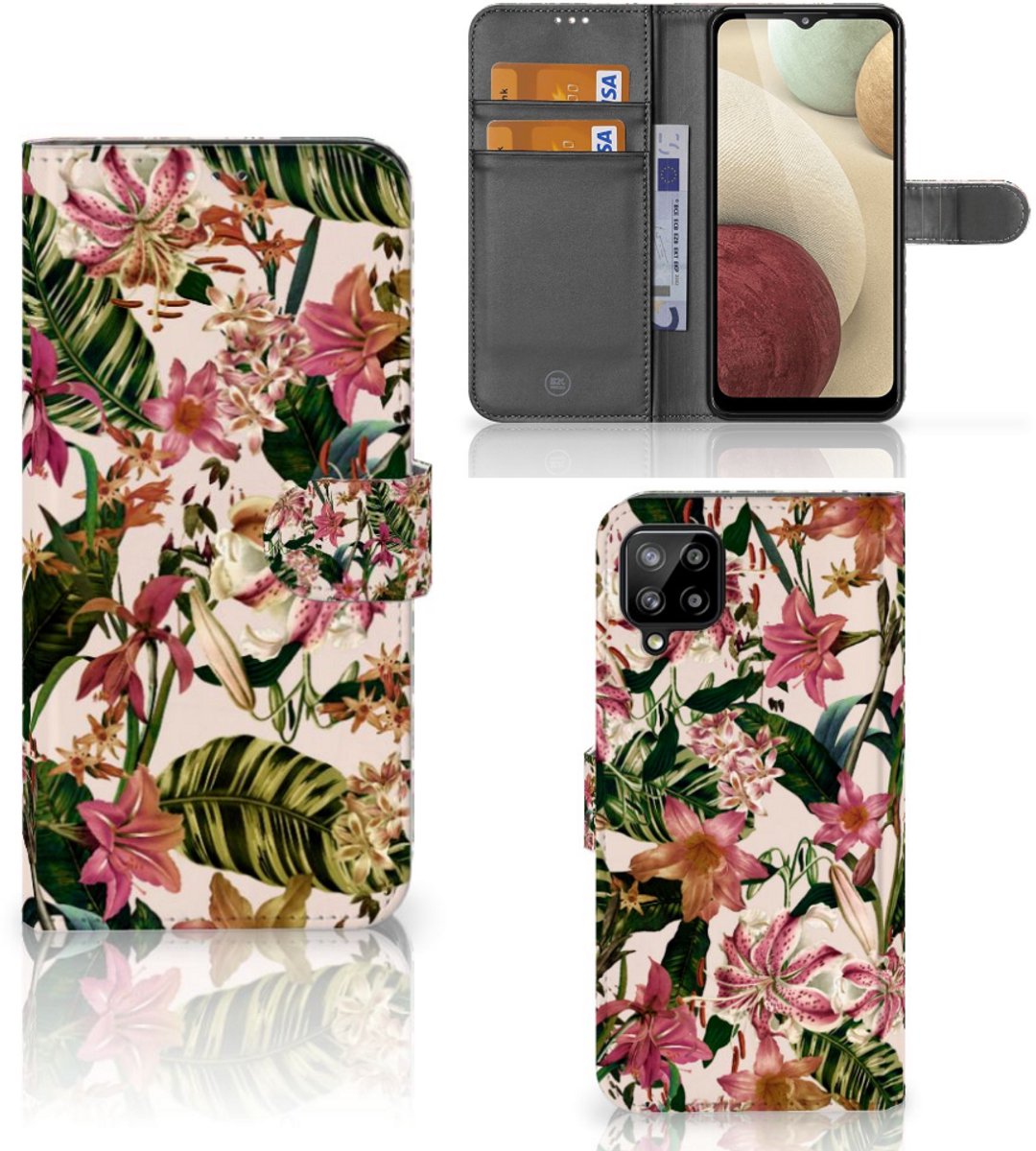 Samsung Galaxy A12 Hoesje Flowers