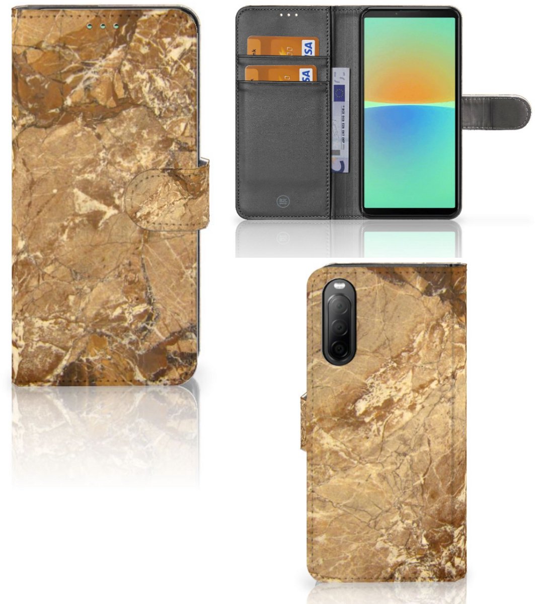 Sony Xperia 10 IV Bookcase Marmer Creme