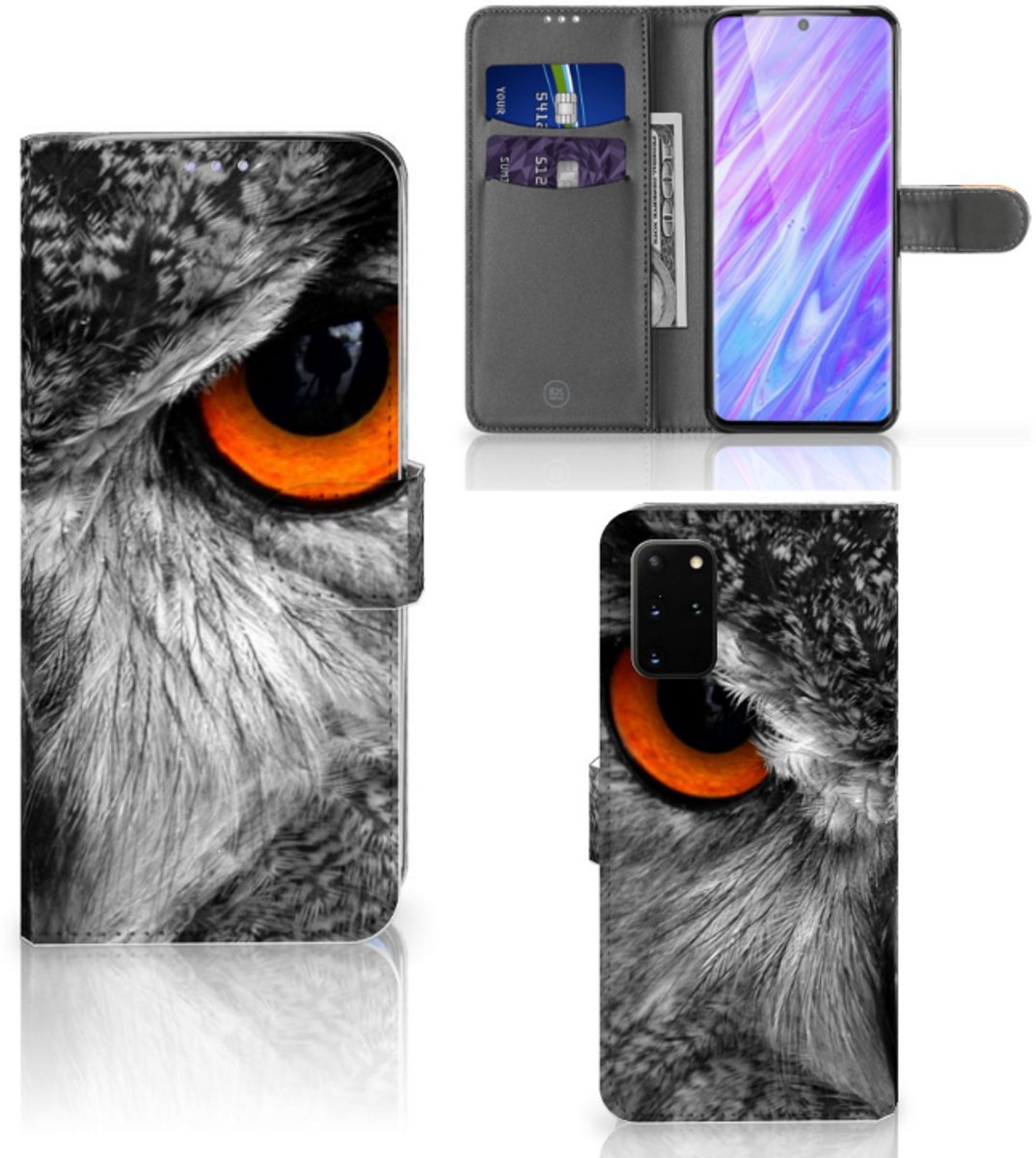 Samsung Galaxy S20 Plus Telefoonhoesje met Pasjes Uil