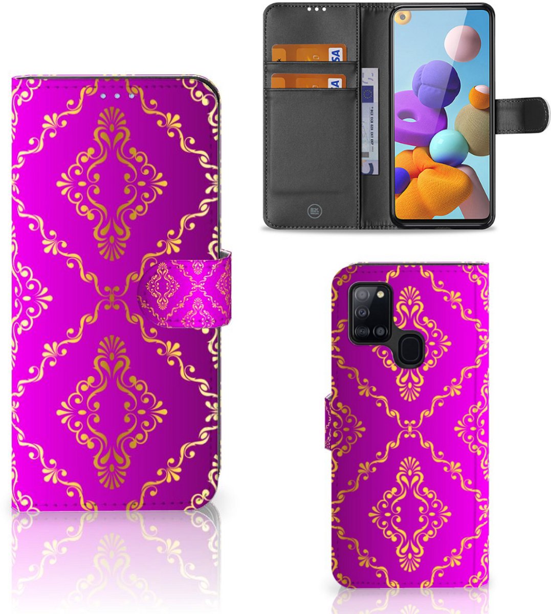 Wallet Case Samsung Galaxy A21s Barok Roze