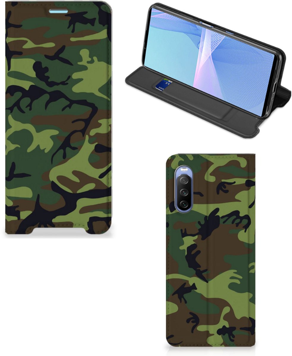 Sony Xperia 10 III Hoesje met Magneet Army Dark
