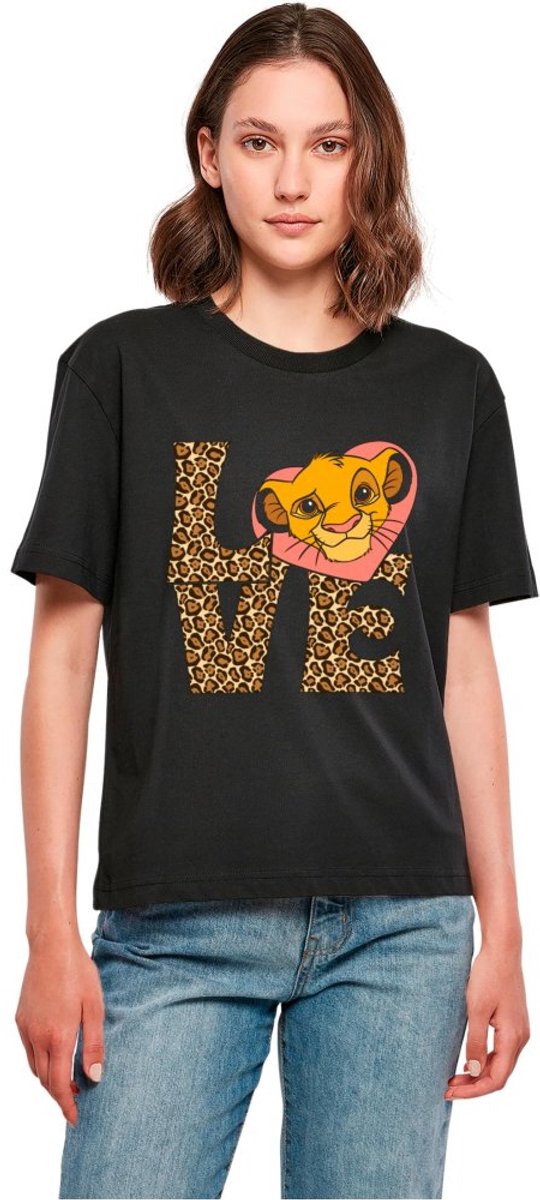 Merchcode Disney The Lion King - Simba Love Dames Tshirt - L - Zwart