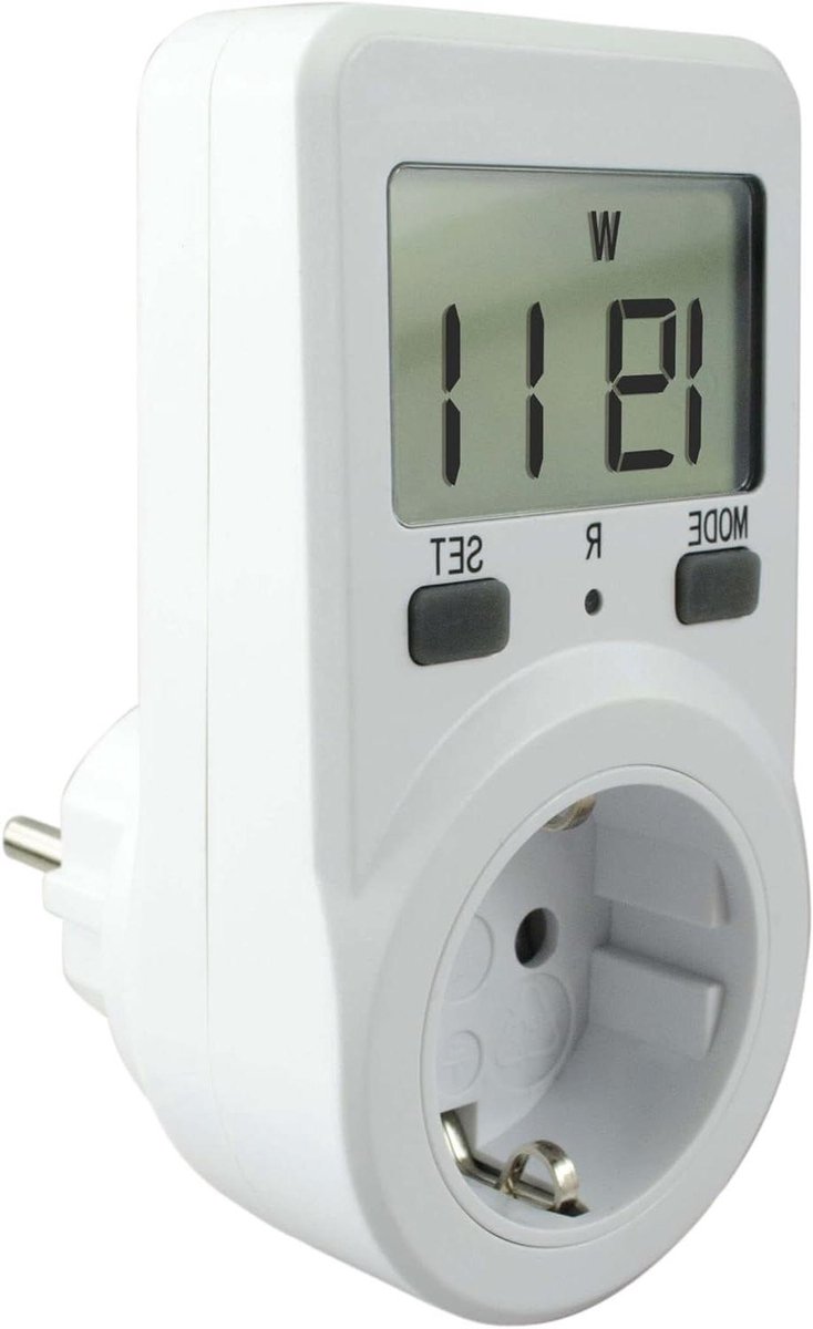 Stroomkostenmeter - Energieverbruiksmonitor - Energieverbruik Meten - Veelzijdig Huishoudelijk Gebruik - 3.5 x 3.3 x 3.7 cm - Wit