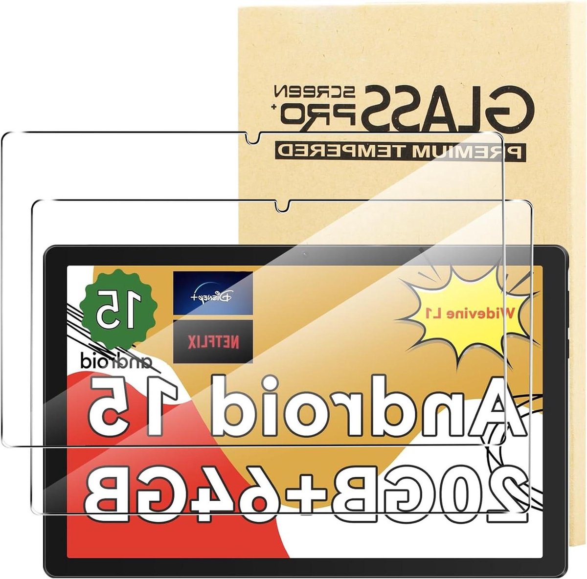 Gehard glas - Displaybescherming - Tablet beschermen - 9H hardheid - 2 stuks - Transparant