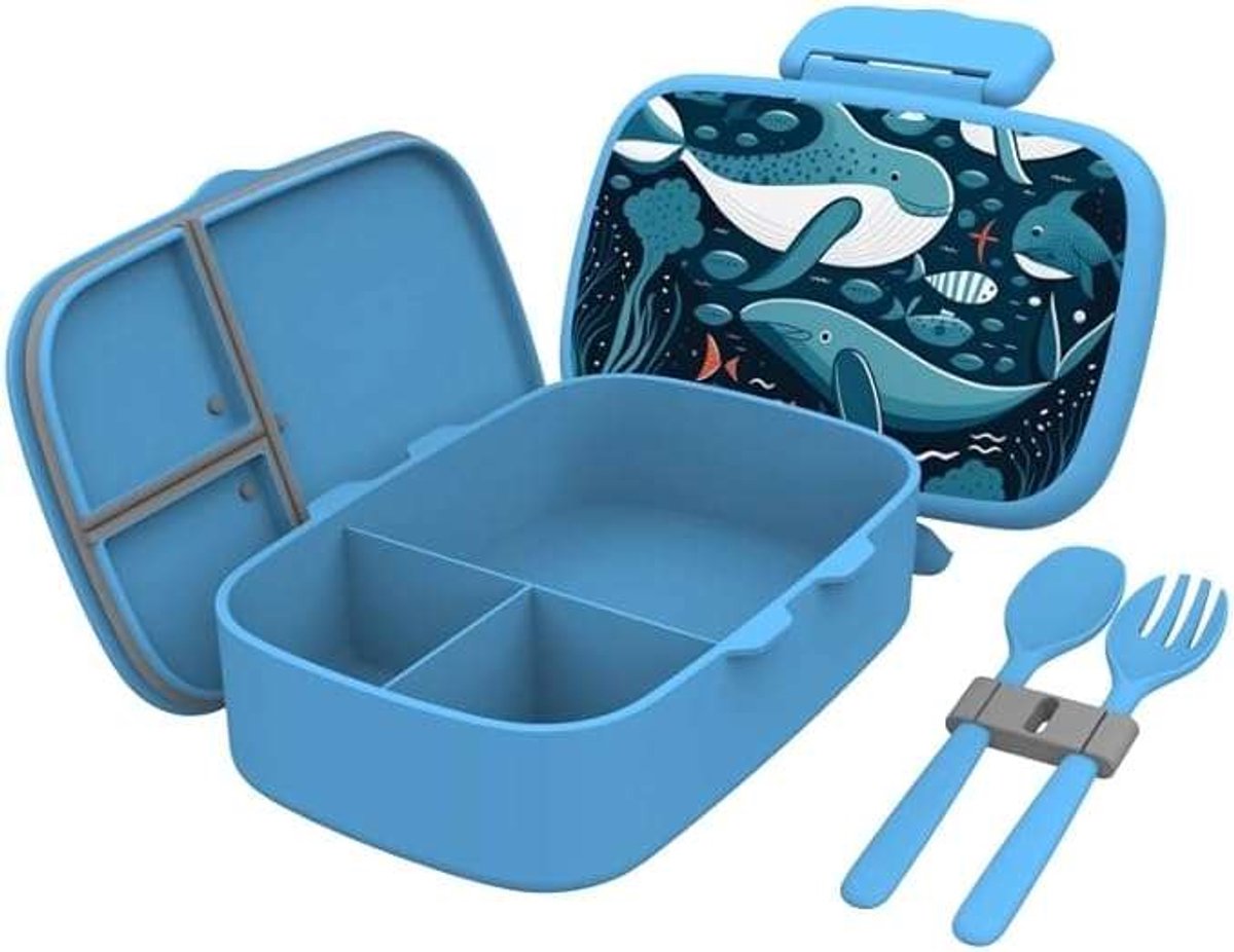 CE - Kinderen Lunchbox - BPA-vrij - Nijlpaard - Blauw