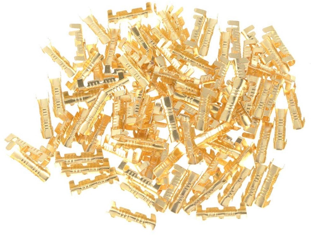 100 Stuks Messing Butt Connectors voor Elektrische Draad - Crimpverbindingen voor 0.5-1.5mm Draad, Betrouwbare Aansluitingen en Duurzame Verbindingen