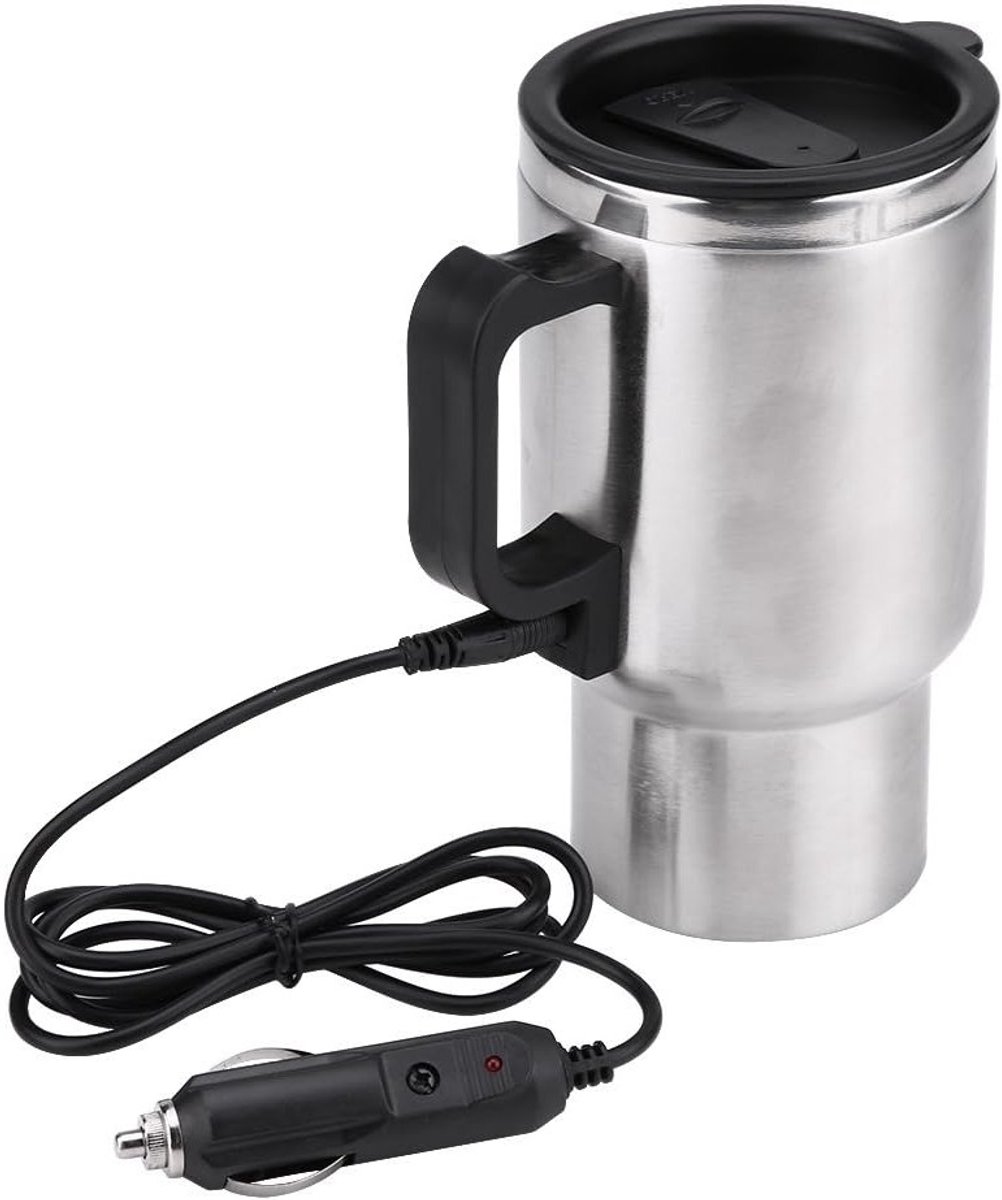 12V Reisverwarmende Beker, 450ml Elektrische In-Car RVS Koffie en Theekop voor Auto Gebruik