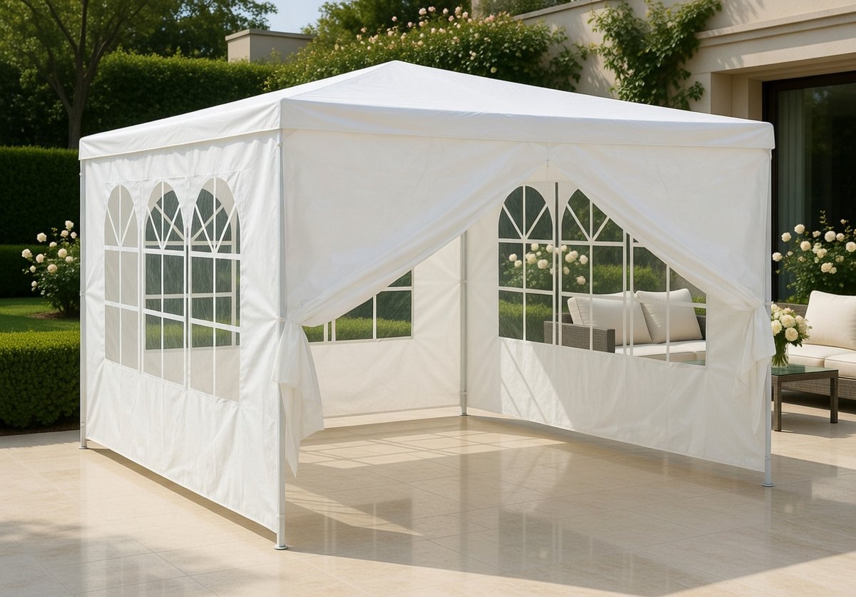 Premium Partytent Zijwanden Set 4 - Wit - Set 4 stuks – 2x3 - Medahomestore