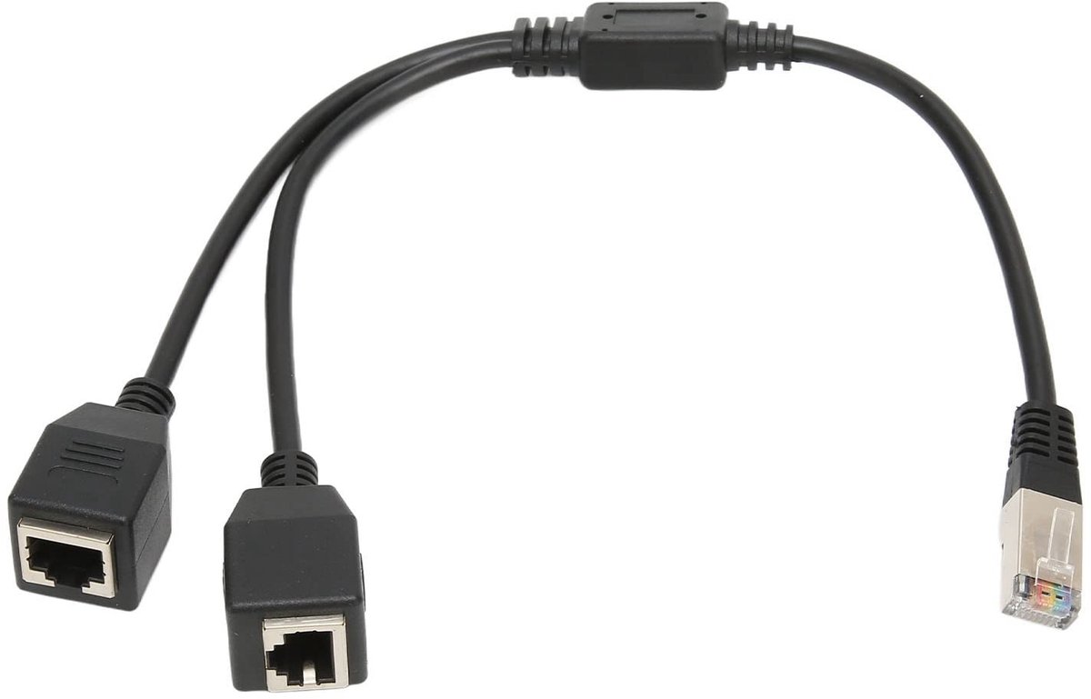 RJ45 Ethernet Splitter 1 naar 2 Adapter - Stabiele Netwerkverbinding met Anti-interferentie
