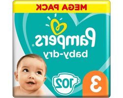 Babyluiers - Wegwerpluiers baby - Lekvrije bescherming - 3-weg beschermingssysteem - 102 stuks - Wit